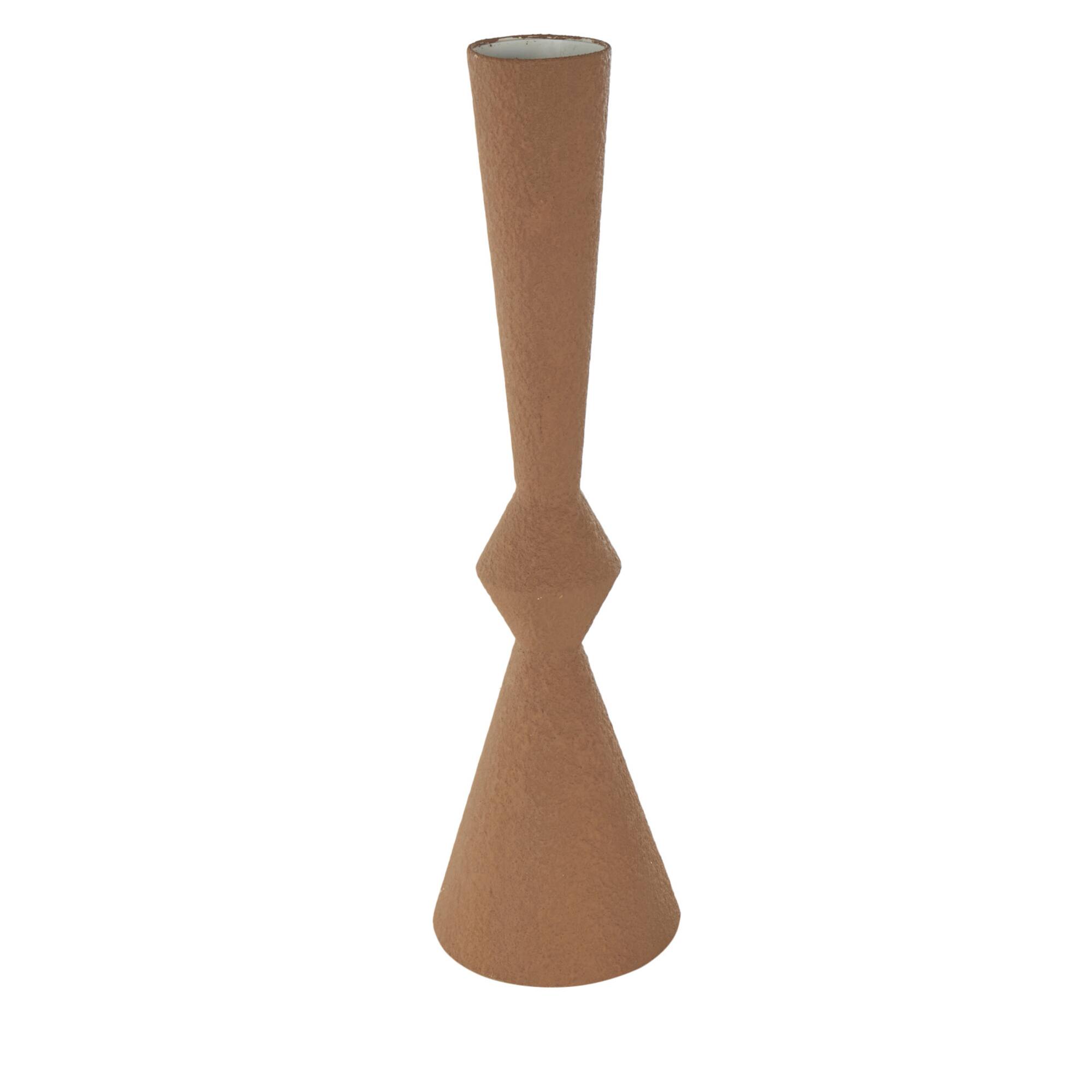 27.5" Brown Metal Art Deco Fluted Decorative Vase